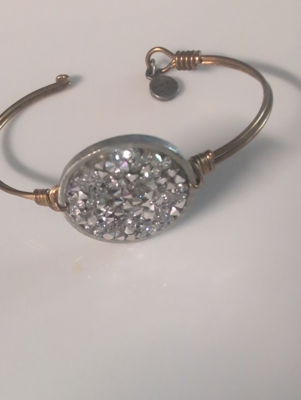 Crystal Druzy Oval Cuff Bracelet